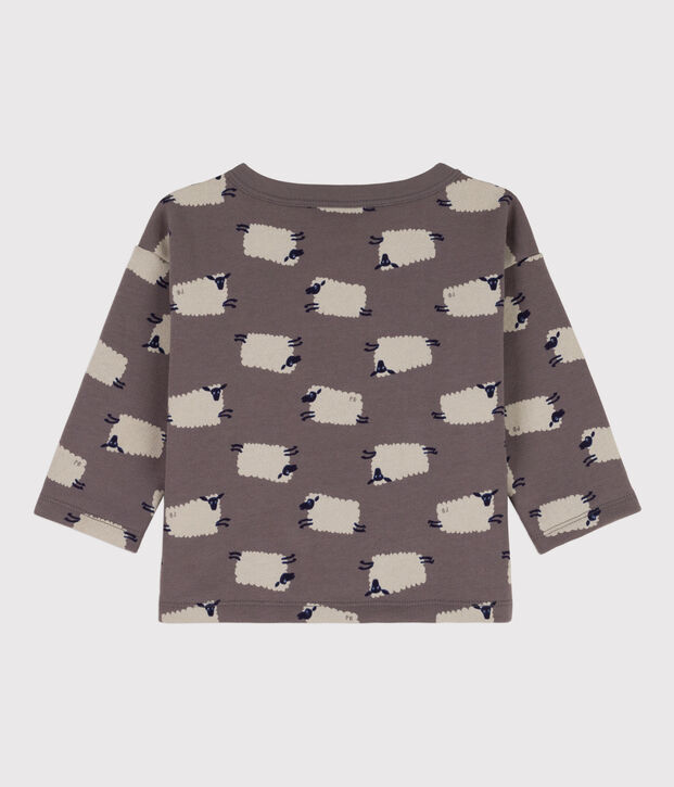 Sweatshirt b&eacute;b&eacute; imprim&eacute; moutons en molleton gris/multicouleur