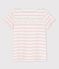 Tee-shirt manches courtes en coton enfant fille blanc MARSHMALLOW/rose MINOIS
