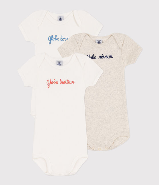 Lot de 3 bodies manches courtes globetrotteur en coton variante 1