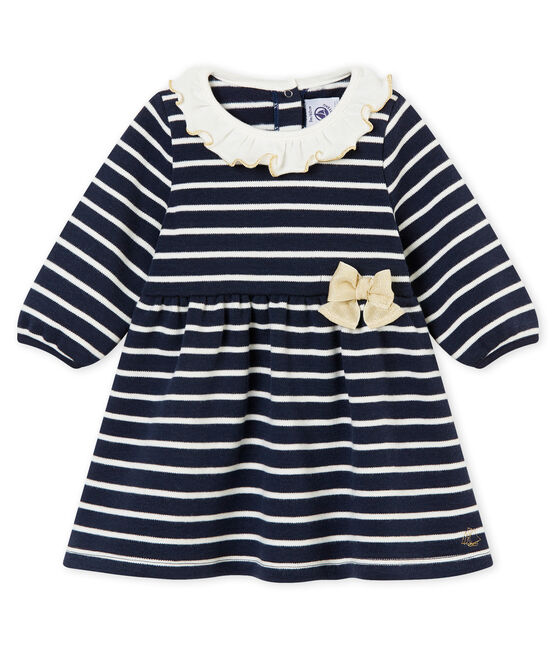 Robe rayure marinière bébé fille bleu SMOKING/blanc MARSHMALLOW