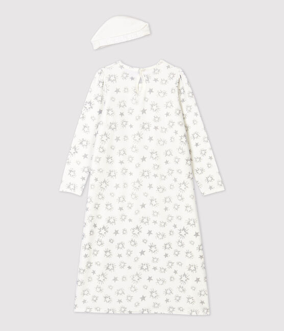 Chemise de nuit de princesse petite fille en velours blanc MARSHMALLOW/gris ARGENT