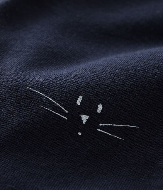 Legging tête de chat bébé en coton biologique bleu SMOKING