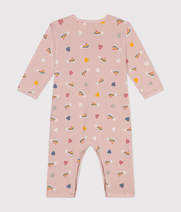 Pyjama sans pieds imprim&eacute; en coton b&eacute;b&eacute; rose/multicouleur