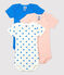 Lot de 3 bodies cœurs bleus manches courtes variante 1
