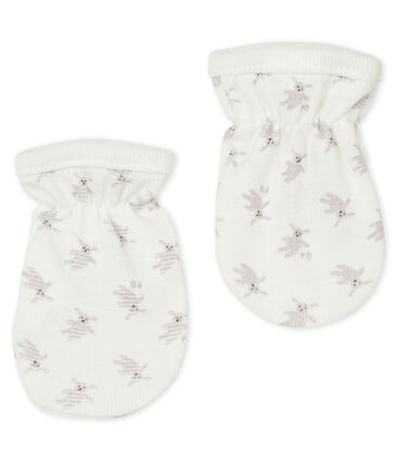 Moufles Anti Griffures Bebe En Cote Marshmallow Multico Petit Bateau