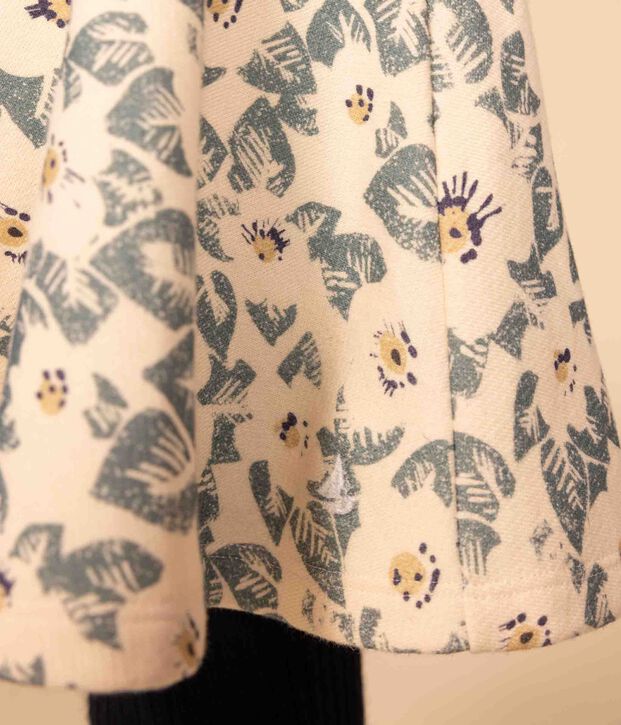 Jupe en molleton bross&eacute; enfant fille &eacute;cru/multicouleur