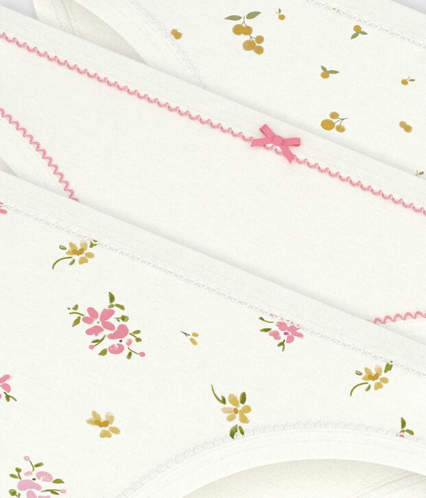 Lot de culottes enfant en coton imprim&eacute; fleuri multicouleur