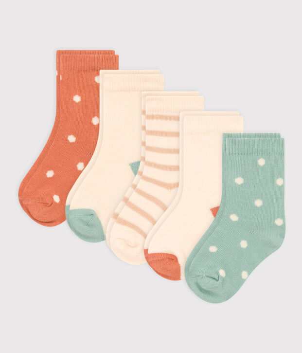 Lot de 5 paires de chaussettes pois b&eacute;b&eacute; multicouleur