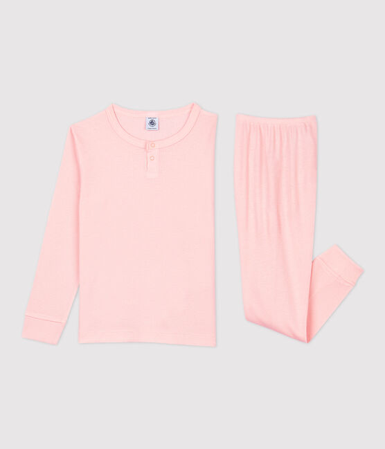 Pyjama uni  en coton et lyocell enfant rose MINOIS