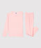 Pyjama uni  en coton et lyocell enfant rose MINOIS