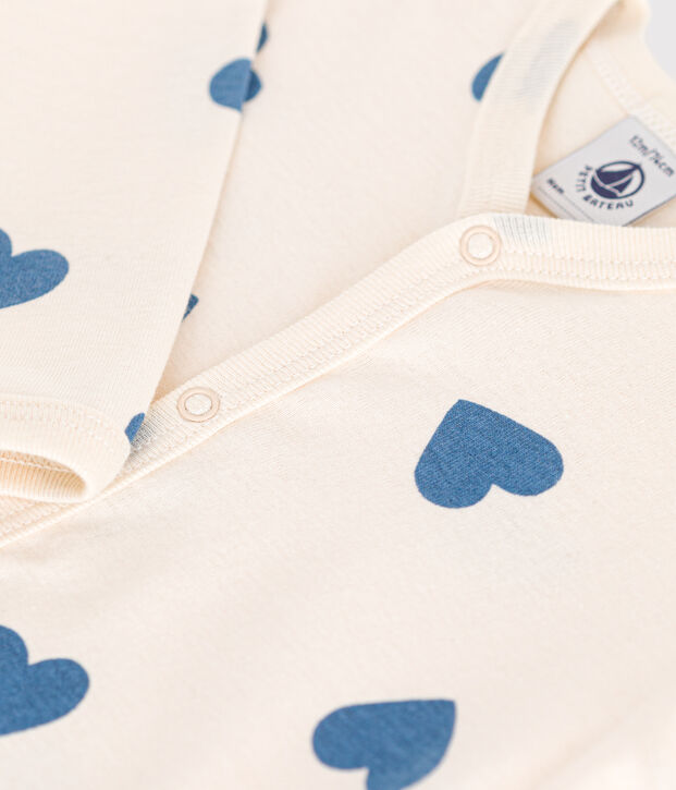 Pyjama sans pieds imprim&eacute; en coton b&eacute;b&eacute; bleu/bleu