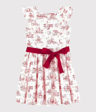 PETIT BATEAU - Robe manches courtes en popeline enfant fille