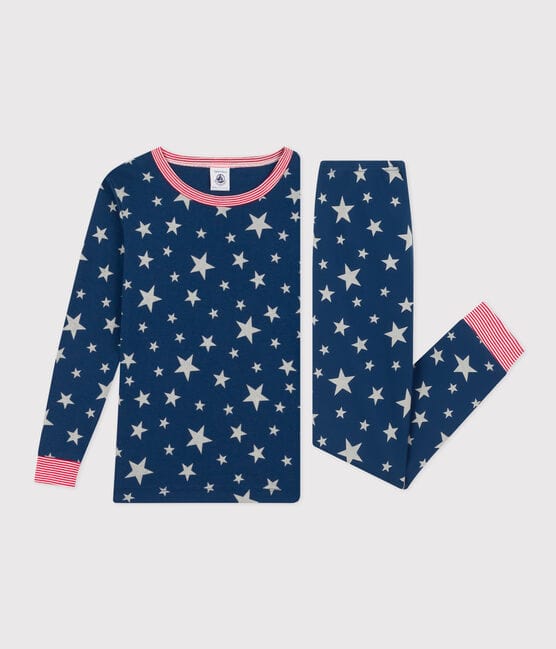 Pyjama ajusté phosphorescent en coton imprimé étoiles enfant INCOGNITO/ MARSHMALLOW