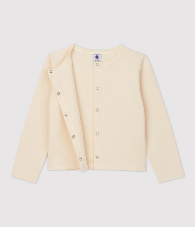 Cardigan en coton enfant fille &eacute;cru