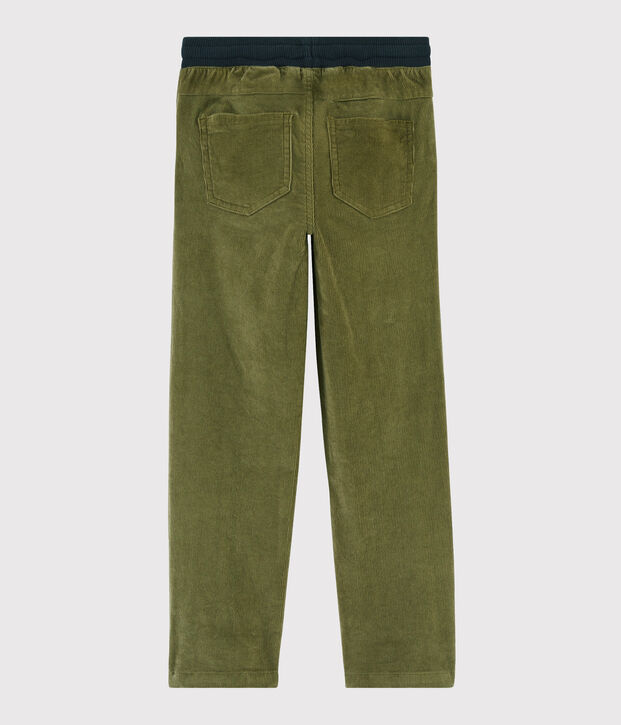 Pantalon en velours enfant gar&ccedil;on vert