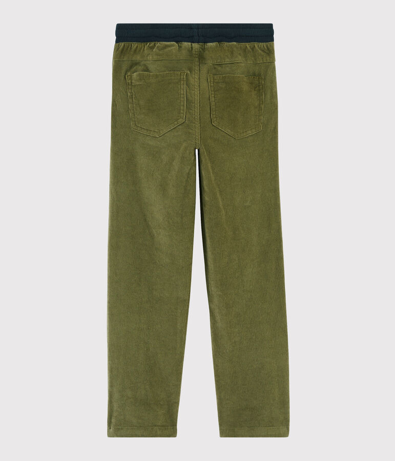 Pantalon en velours enfant gar&ccedil;on vert