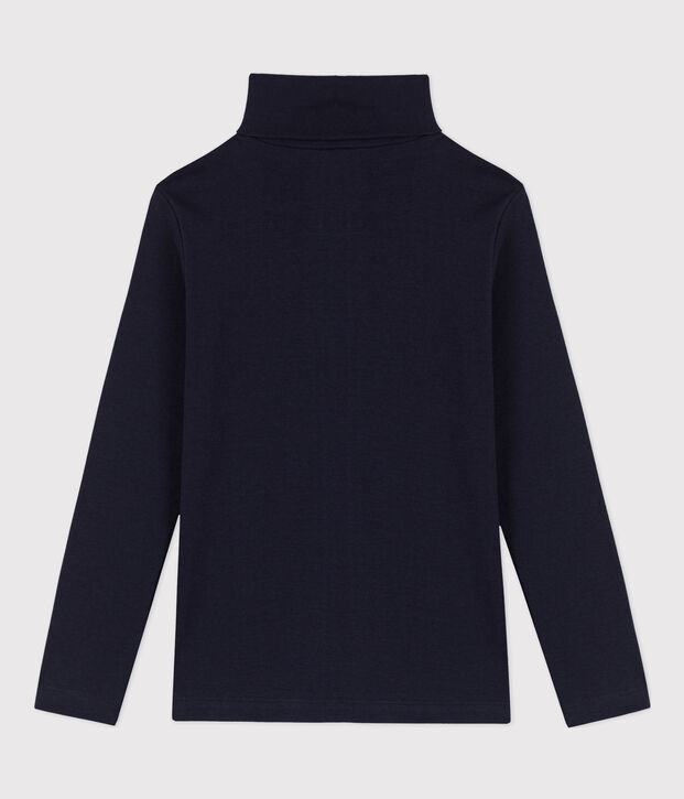 Sous-pull en coton enfant fille / gar&ccedil;on bleu