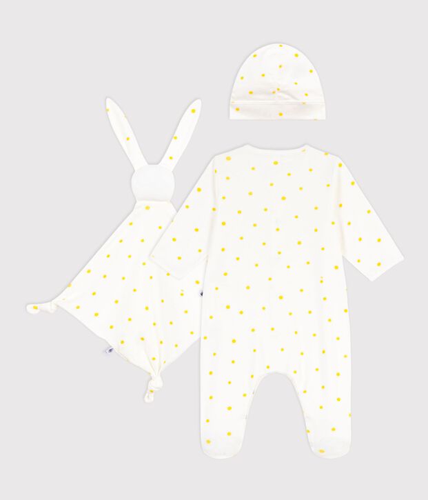 Coffret cadeau naissance en coton imprim&eacute; soleil multicouleur