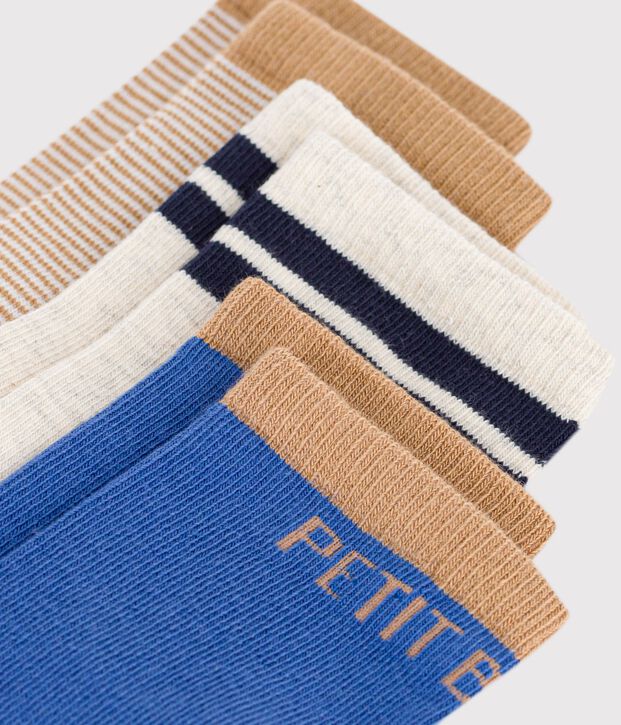 3 paires de chaussettes enfant en coton &agrave; rayures multicouleur