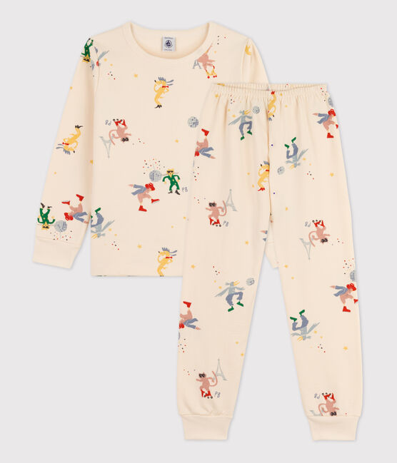 Pyjama phosphorescent en molleton  enfant blanc AVALANCHE/ MULTICO