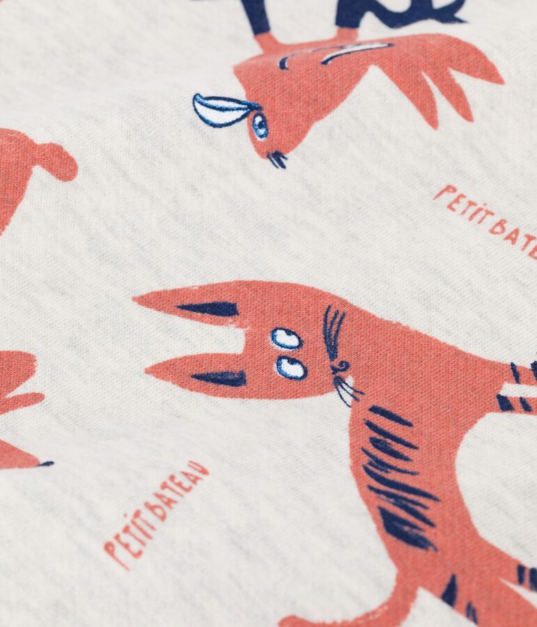 Sweatshirt en molleton enfant fille / gar&ccedil;on beige MONTELIMAR/blanc MULTICO