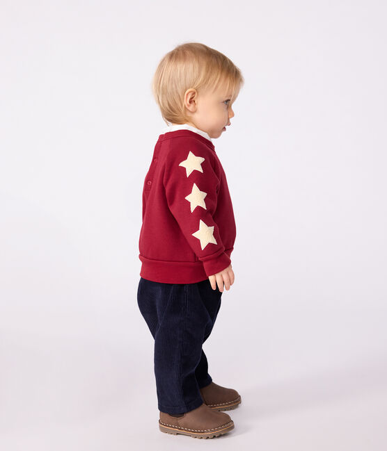 Sweatshirt bébé en coton doux et chaud motif étoiles AMARANTE
