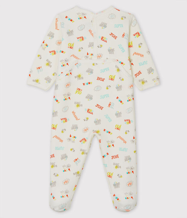 Dors bien b&eacute;b&eacute; en molleton blanc/multicouleur