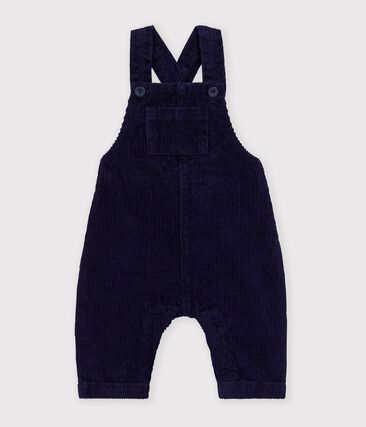 Salopette bébé en velours jambes longues unie