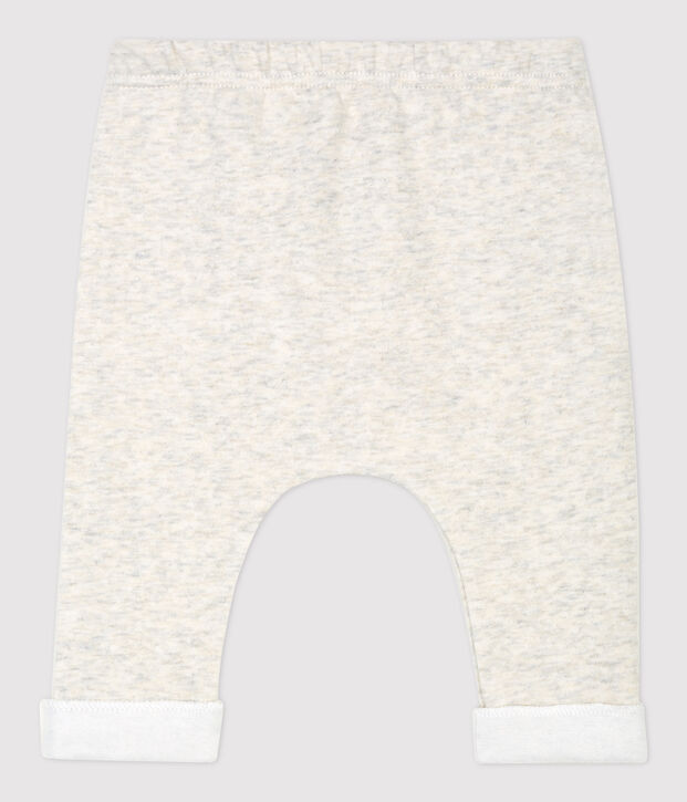 Pantalon b&eacute;b&eacute; gris chin&eacute; en jersey de coton biologique beige chin&eacute;