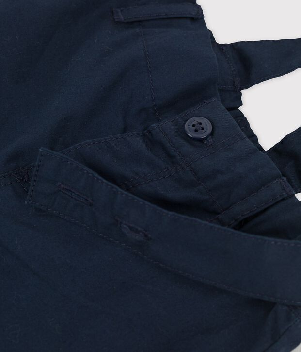 Short &agrave; bretelles en serge craquante b&eacute;b&eacute; bleu marine