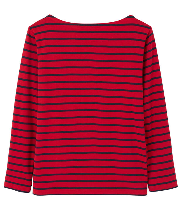 T-shirt mixte ray&eacute; rouge/bleu