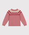 Cardigan jacquard laine et coton enfant fille rose ROSEWOOD/ AVALANCHE
