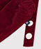 Short à bretelles bébé en velours uni AMARANTE