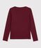 Tee-shirt femme col amiral en coton manches longues bordeaux