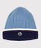 Bonnet enfant en tricot doublé en polaire ADRIATIC/ MARSHMALLOW