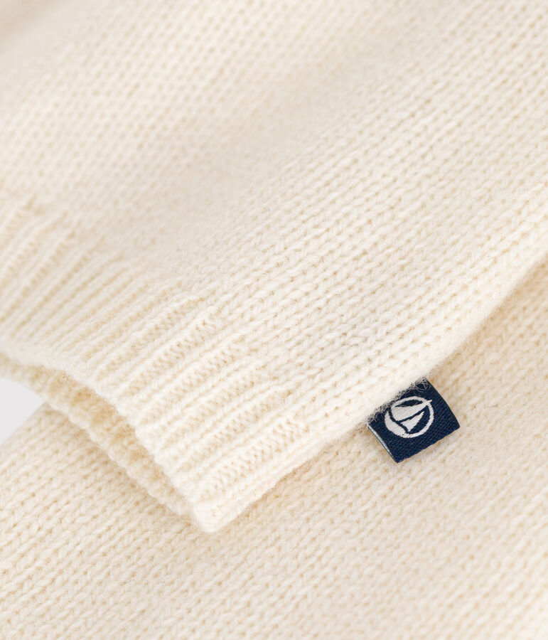 Cardigan &agrave; collerette en tricot contenant de la laine &eacute;cru AVALANCHE