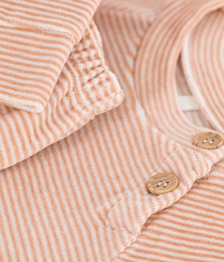 Ensemble 2 pi&egrave;ces b&eacute;b&eacute; en velours en coton VINTAGE/ MARSHMALLOW