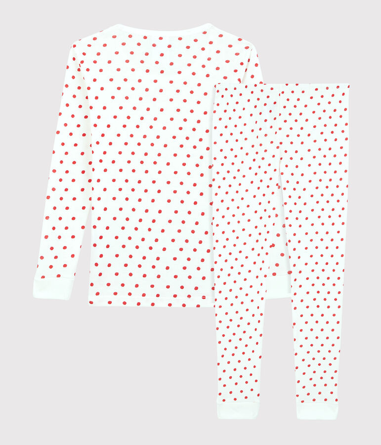 Pyjama snugfit Paris en coton enfant blanc MARSHMALLOW/rouge PEPS