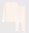 Pyjama snugfit pois multico petite fille en coton biologique blanc MARSHMALLOW/blanc MULTICO