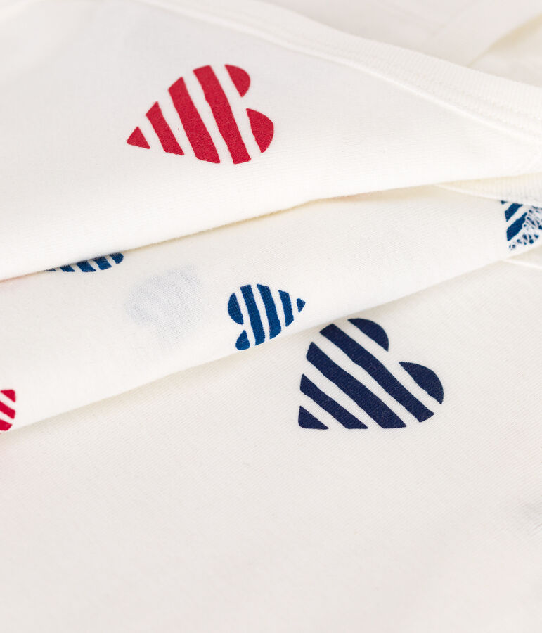 Lot de 3 bodies crois&eacute;s manches longues en coton c&oelig;urs ray&eacute; b&eacute;b&eacute; multicouleur