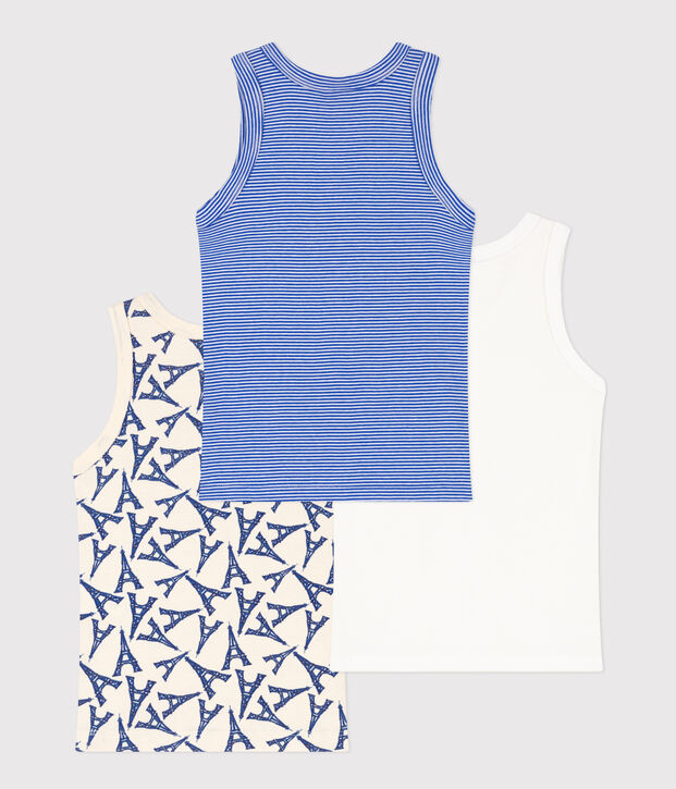 Lot de 3 d&eacute;bardeurs Paris en coton petit gar&ccedil;on multicouleur