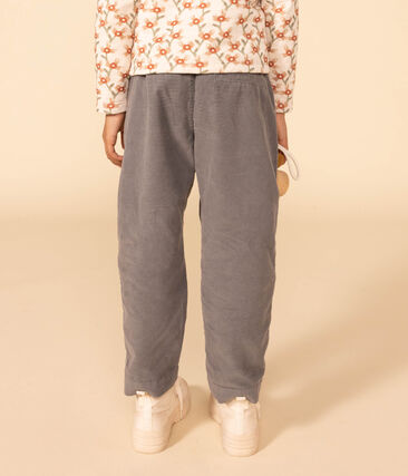 Pantalon droit en velours fin enfant fille