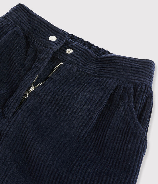 Pantalon en velours enfant fille bleu marine