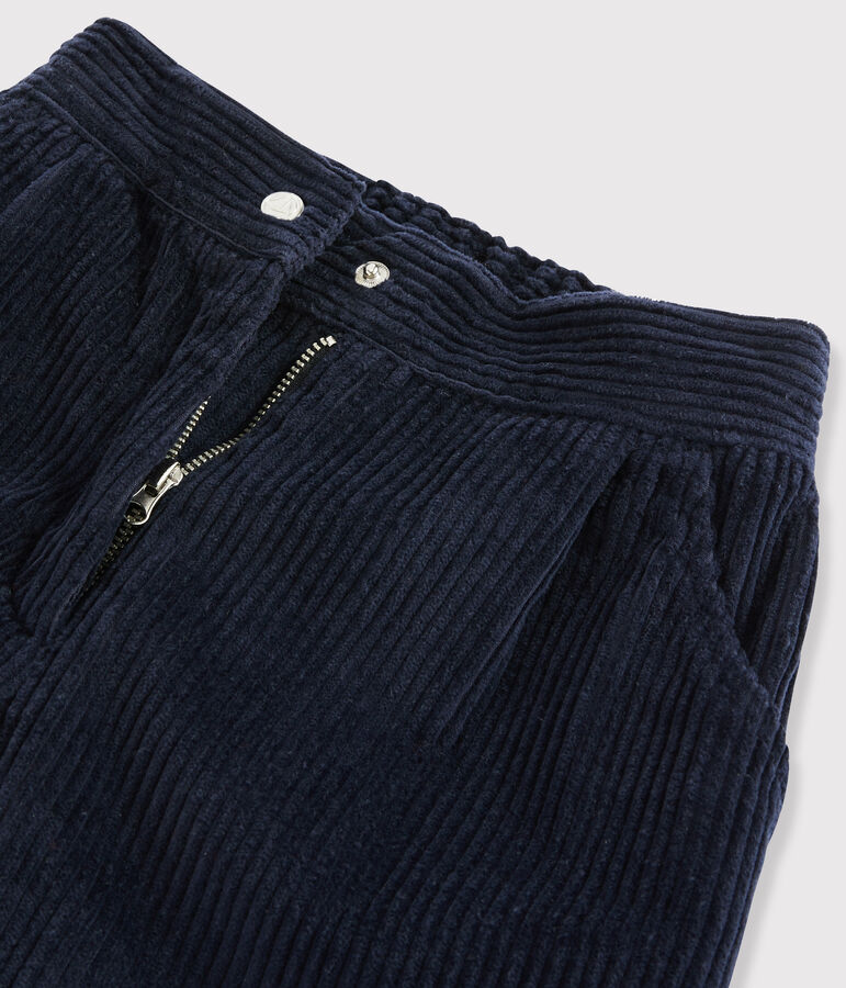 Pantalon en velours enfant fille bleu SMOKING