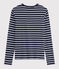T-shirt iconique col rond Femme bleu SMOKING/blanc MARSHMALLOW