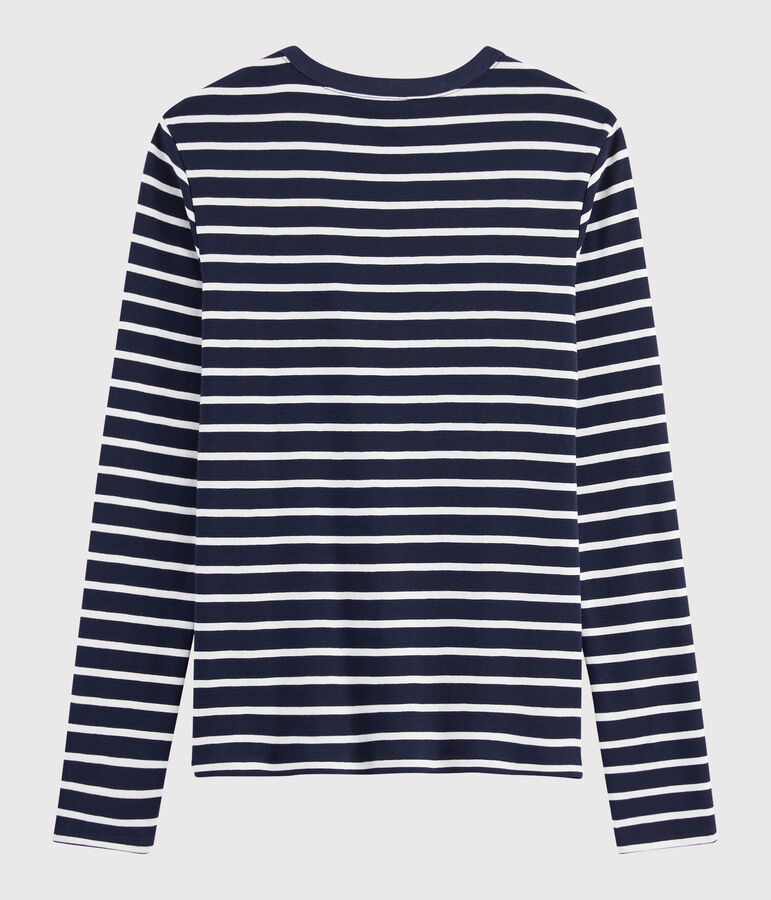 T-shirt iconique col rond Femme bleu/blanc