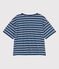 T-shirt LE BOXY en coton Femme bleu MEDIEVAL/blanc MARSHMALLOW