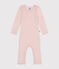 Body jambes longues bébé en laine et coton rose SALINE