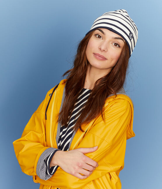 Bonnet marin mixte beige COQUILLE/bleu SMOKING