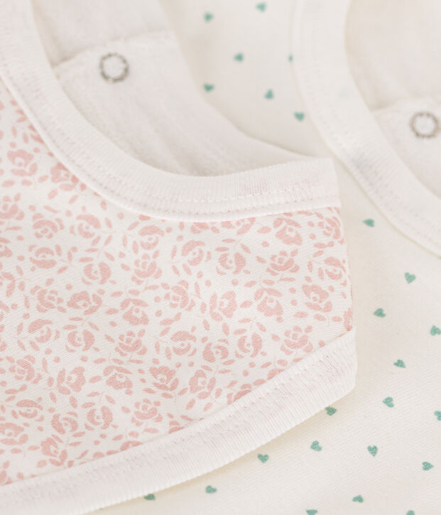 Lots de deux bavoirs b&eacute;b&eacute; en coton multicouleur